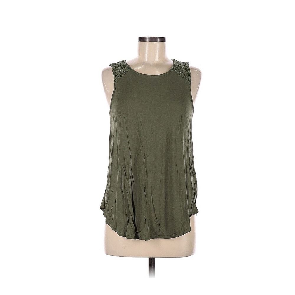 Old Navy Olive Green‎ Rayon Tank Lace Bodice Size Medium